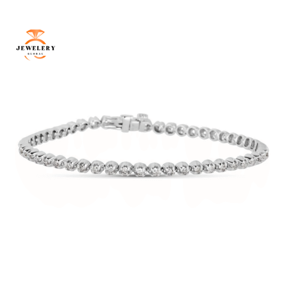 14KT GOLD 1 CTW DIAMOND U-PRONG TENNIS BRACELET