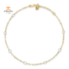 14KT Two-Tone Gold Open Circle Anklet