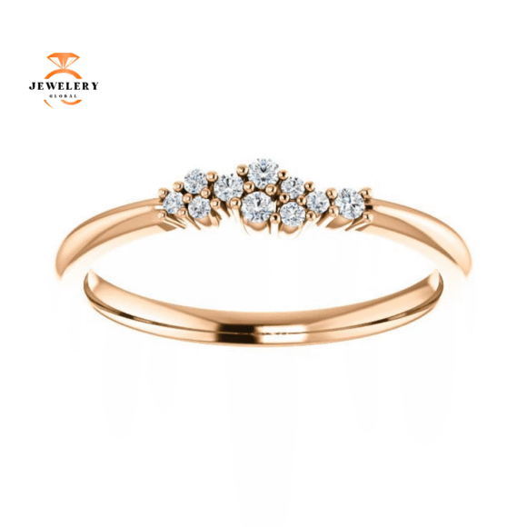 14KT Gold 1/10 CTW DIAMOND STACKABLE CLUSTER RING - Image 3