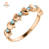 14KT GOLD 0.12 CTW ROUND AQUAMARINE STACKABLE RING