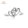 10KT WHITE GOLD DIAMOND DOUBLE HEART PROMISE RING