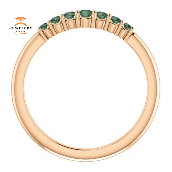 14KT GOLD GENUINE 0.23 CTW ALEXANDRITE GRADUTED STACKABLE RING - Image 9