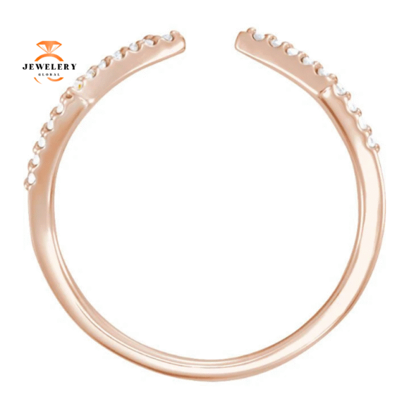 14KT ROSE GOLD 1/5CT DIAMOND GEOMETRIC RING - Image 2