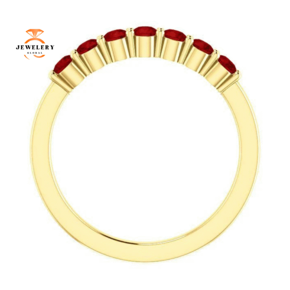 14KT GOLD 0.56 CTW RUBY SHARED PRONG 7 STONE RING - Image 13