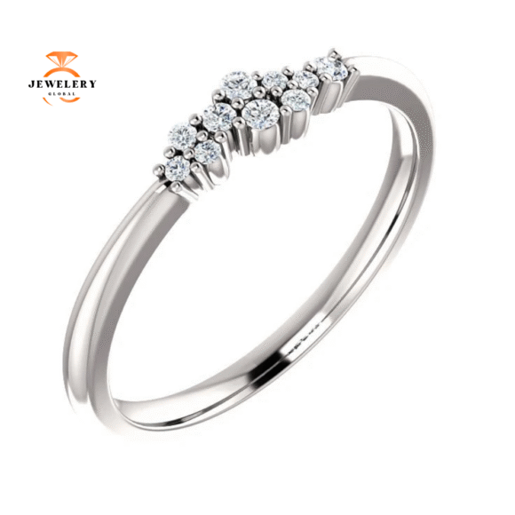 14KT Gold 1/10 CTW DIAMOND STACKABLE CLUSTER RING - Image 4