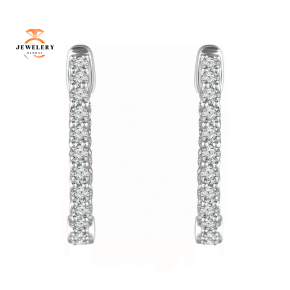 14KT GOLD 1 CTW INSIDE OUT HOOP EARRINGS - 20.1MM - Image 4