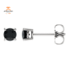 14KT Gold 1/2 CTW Round Black Diamond Stud Earrings