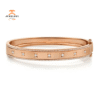 14KT GOLD 0.55 CTW DIAMOND 7 SQUARE BANGLE BRACELET
