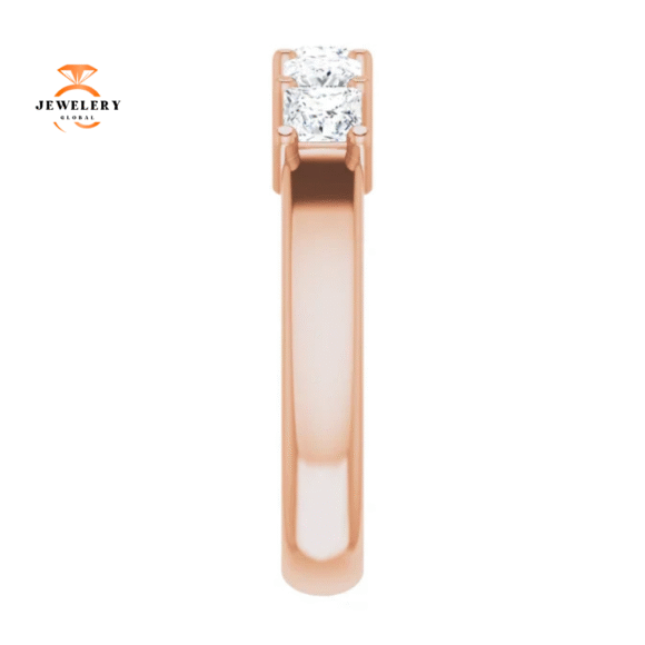 14KT Gold 1 CTW Princess Diamond 5 Stone Band - Image 12