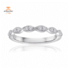 14KT Gold 1/6 CTW Diamond Pinched Milgrain Band