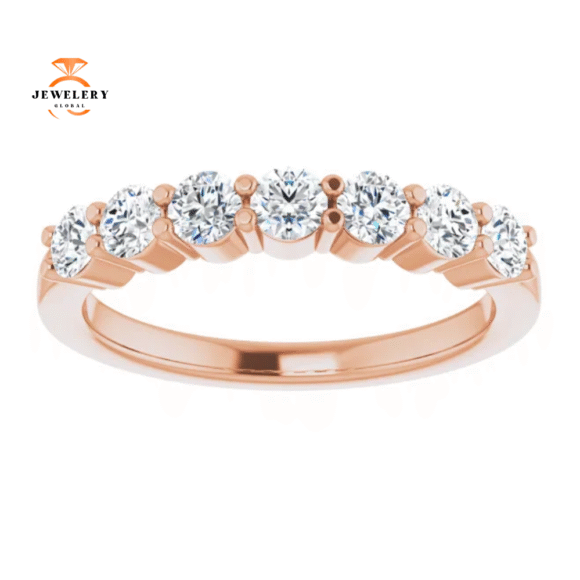 14KT Gold 3/4 CTW Round Diamond 7 Stone Band - Image 3