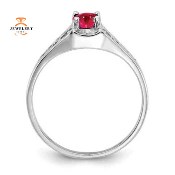 14KT WHITE GOLD 0.60 CTW OVAL RUBY RING - Image 3
