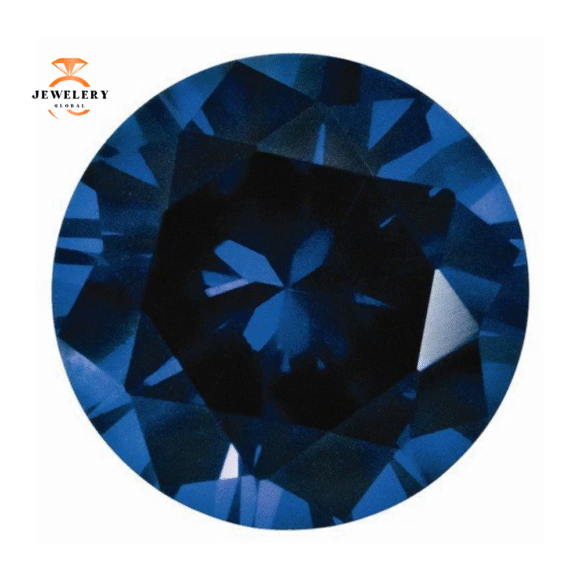 14KT GOLD 0.30 CT ROUND BLUE SAPPHIRE SOLITAIRE NECKLACE - Image 9