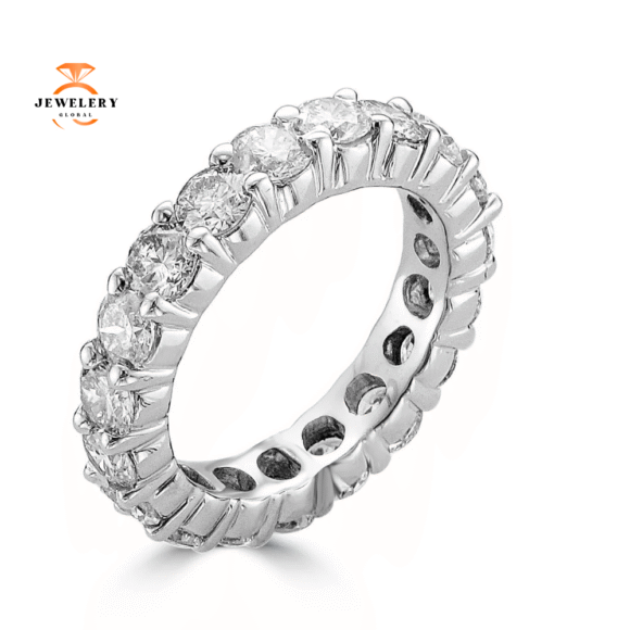 14KT WHITE GOLD 3.00 CTW ROUND DIAMOND ETERNITY BAND