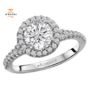 14KT GOLD 1/3 CTW DIAMOND ROUND HALO SETTING FOR 1 CT ROUND