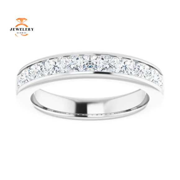 14KT Gold 1 CTW Princess Diamond Channel Set Band - Image 3