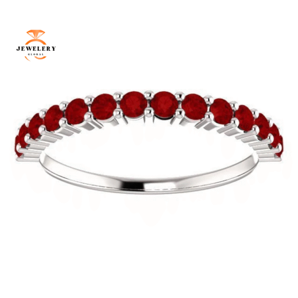 14KT GOLD 0.56 CTW 14 ROUND RUBY SHARED PRONG RING - Image 3