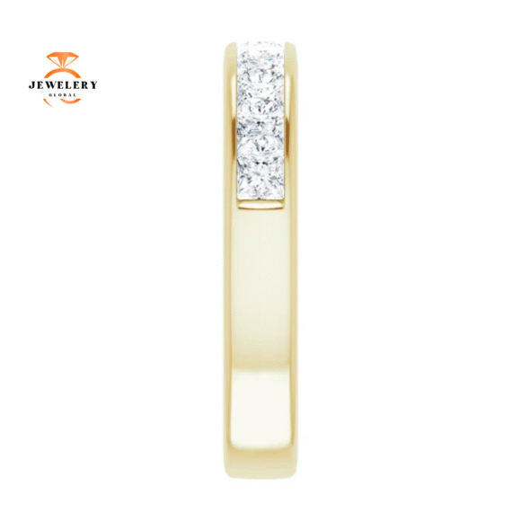 14KT Gold 1 CTW Princess Diamond Channel Set Band - Image 8