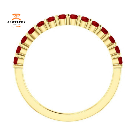 14KT GOLD 0.56 CTW 14 ROUND RUBY SHARED PRONG RING - Image 14