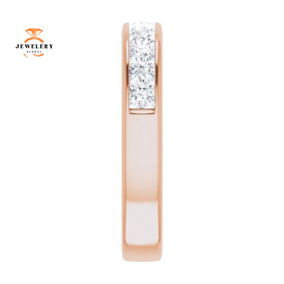 14KT Gold 1 CTW Princess Diamond Channel Set Band - Image 12