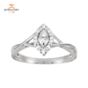 10KT WHITE GOLD DIAMOND MARQUISE SHAPE HALO RING