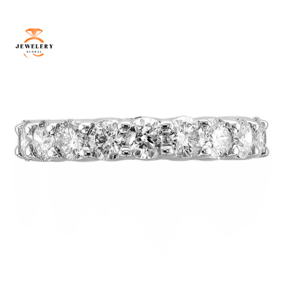 14KT WHITE GOLD 3.00 CTW ROUND DIAMOND ETERNITY BAND - Image 2