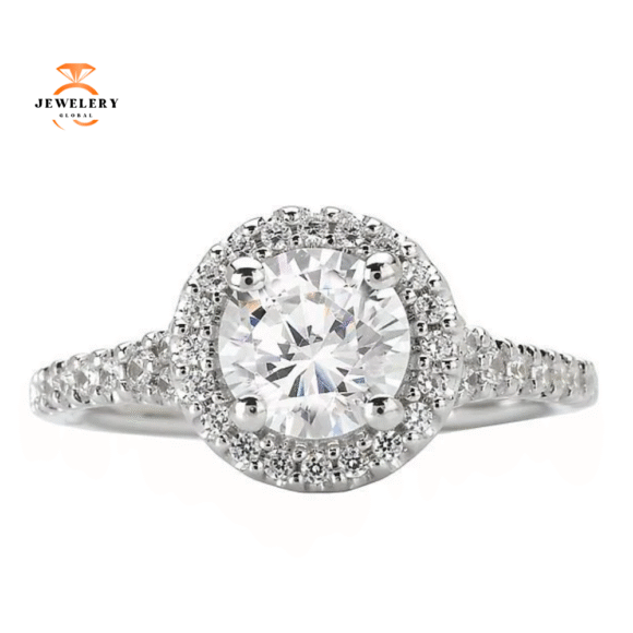 14KT GOLD 1/3 CTW DIAMOND ROUND HALO SETTING FOR 1 CT ROUND - Image 2