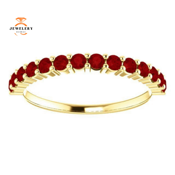 14KT GOLD 0.56 CTW 14 ROUND RUBY SHARED PRONG RING - Image 15