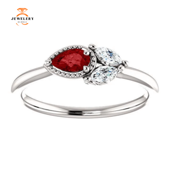 14KT GOLD 0.27 CTW RUBY & 0.12 CTW DIAMOND ACCENT RING - Image 3