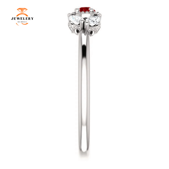 14KT GOLD 0.27 CTW RUBY & 0.12 CTW DIAMOND ACCENT RING - Image 4