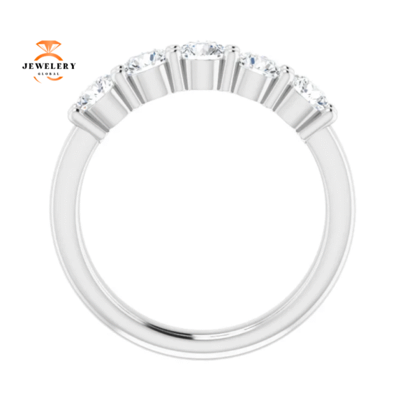 14KT Gold 1 CTW Round Diamond 5 Stone Band - Image 2