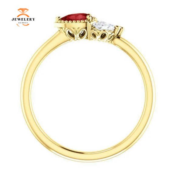 14KT GOLD 0.27 CTW RUBY & 0.12 CTW DIAMOND ACCENT RING - Image 11