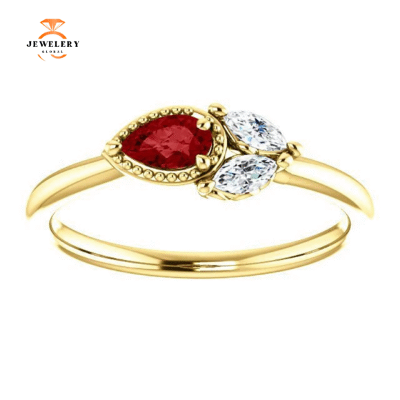 14KT GOLD 0.27 CTW RUBY & 0.12 CTW DIAMOND ACCENT RING - Image 10