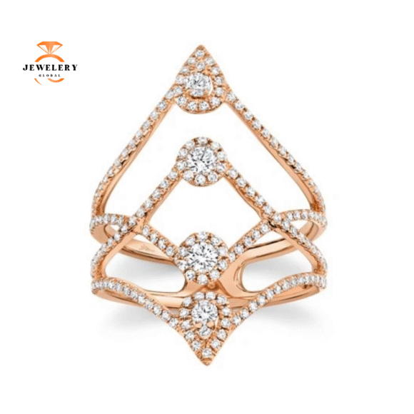 14KT Gold 0.71 CTW Diamond Fancy 4 Row Ring - Image 2