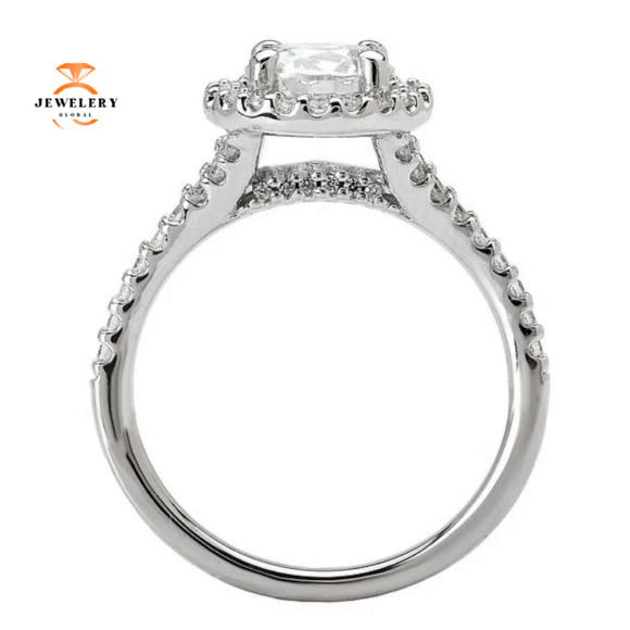 14KT GOLD 1/3 CTW DIAMOND ROUND HALO SETTING FOR 1 CT ROUND - Image 3