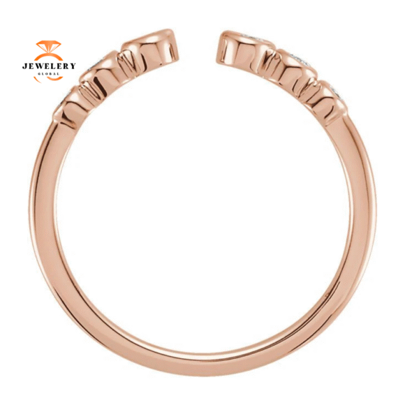 14KT GOLD 1/4 CTW DIAMOND BEZEL-SET CUFF RING - Image 2