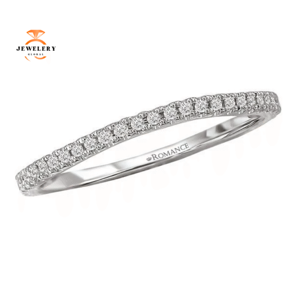 14KT GOLD 1/7 CTW DIAMOND 35 STONE CURVED BAND