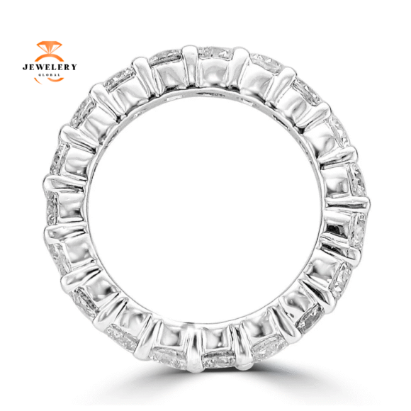 14KT WHITE GOLD 3.00 CTW ROUND DIAMOND ETERNITY BAND - Image 3