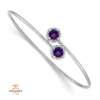 14KT WHITE GOLD 0.80 CTW AMETHYST & 0.12 CTW DIAMOND FLEX BANGLE BRACELET