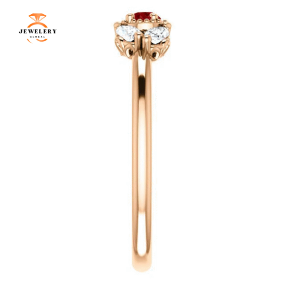 14KT GOLD 0.27 CTW RUBY & 0.12 CTW DIAMOND ACCENT RING - Image 8