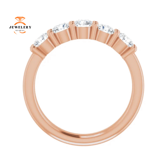 14KT Gold 1 CTW Round Diamond 5 Stone Band - Image 10