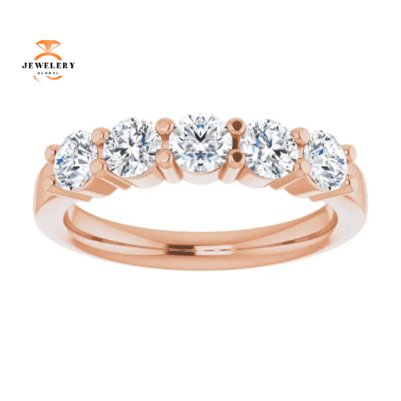 14KT Gold 1 CTW Round Diamond 5 Stone Band - Image 11