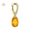 14KT GOLD 0.72 CT CITRINE & 0.04 CTW DIAMOND ACCENT PENDANT