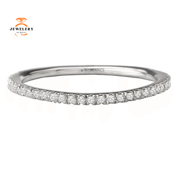 14KT GOLD 1/7 CTW DIAMOND 35 STONE CURVED BAND - Image 2