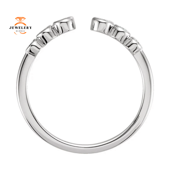 14KT GOLD 1/4 CTW DIAMOND BEZEL-SET CUFF RING - Image 4