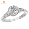 14KT 1/8 CTW DIAMOND OCTAGON VINTAGE MILGRAIN SETTING FOR 1CT ROUND