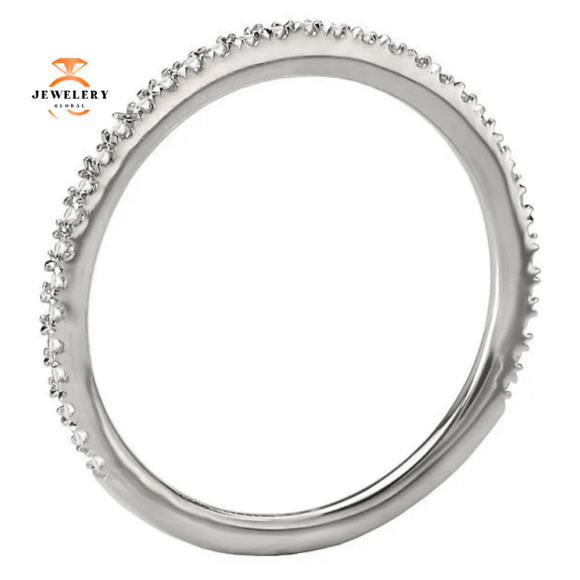 14KT GOLD 1/7 CTW DIAMOND 35 STONE CURVED BAND - Image 3