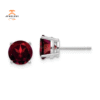 14KT WHITE GOLD 3.20 CTW ROUND GARNET STUD EARRINGS