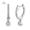 14KT GOLD 0.14 CTW DIAMOND HUGGIE DROP EARRING