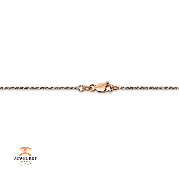 14KT ROSE GOLD 1MM DIAMOND CUT ROPE CHAIN NECKLACE - 4 LENGTHS AVAILABLE - Image 2